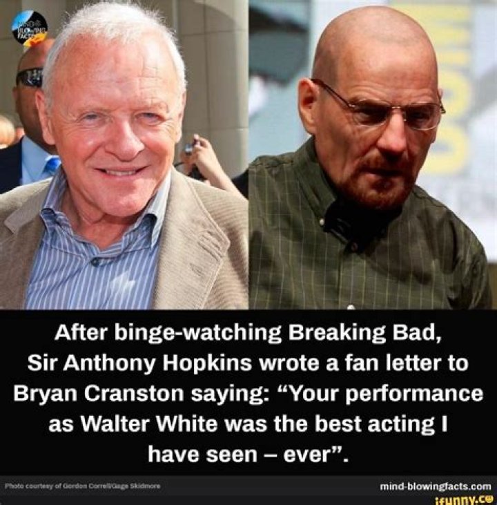 Anthony Hopkins binge watched Breaking Bad, sent Bryan Cranston a fan letter