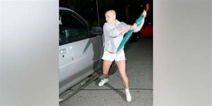 Attacked paparazzo with an umbrella