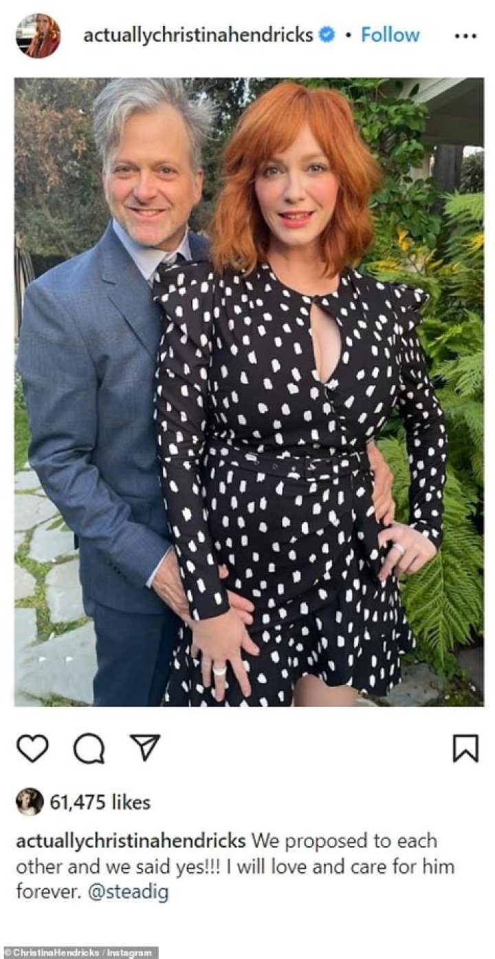 Christina Hendrick announces her engagement with boyfriend George Bianchini almost two years of dating 