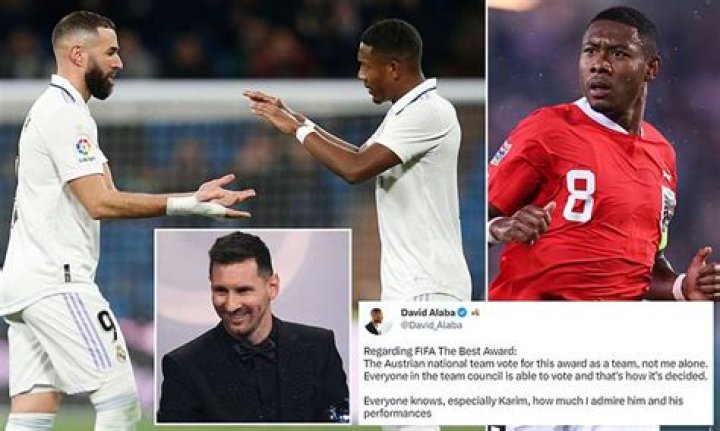 
David Alaba responds to online abuse over voting for Lionel Messi and not Real Madrid teammate Karim Benzema at FIFA Best Awards 
