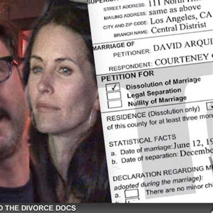David Arquette filed for divorce from Courteney Cox on their 13-year anniversary