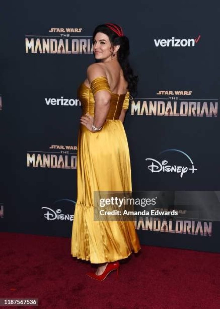 Gina Carano arrives at the Los Angeles Premiere Of Disney+'s 'The Mandalorian' held at the El Capitan Theatre on November 13, 2019 in Hollywood, Los Angeles, California, United States.