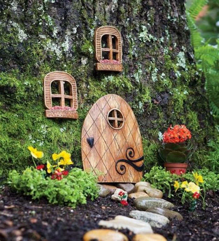 How do you attach a fairy door to a tree?