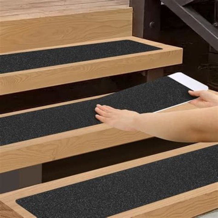 How do you make outdoor wood stairs less slippery?