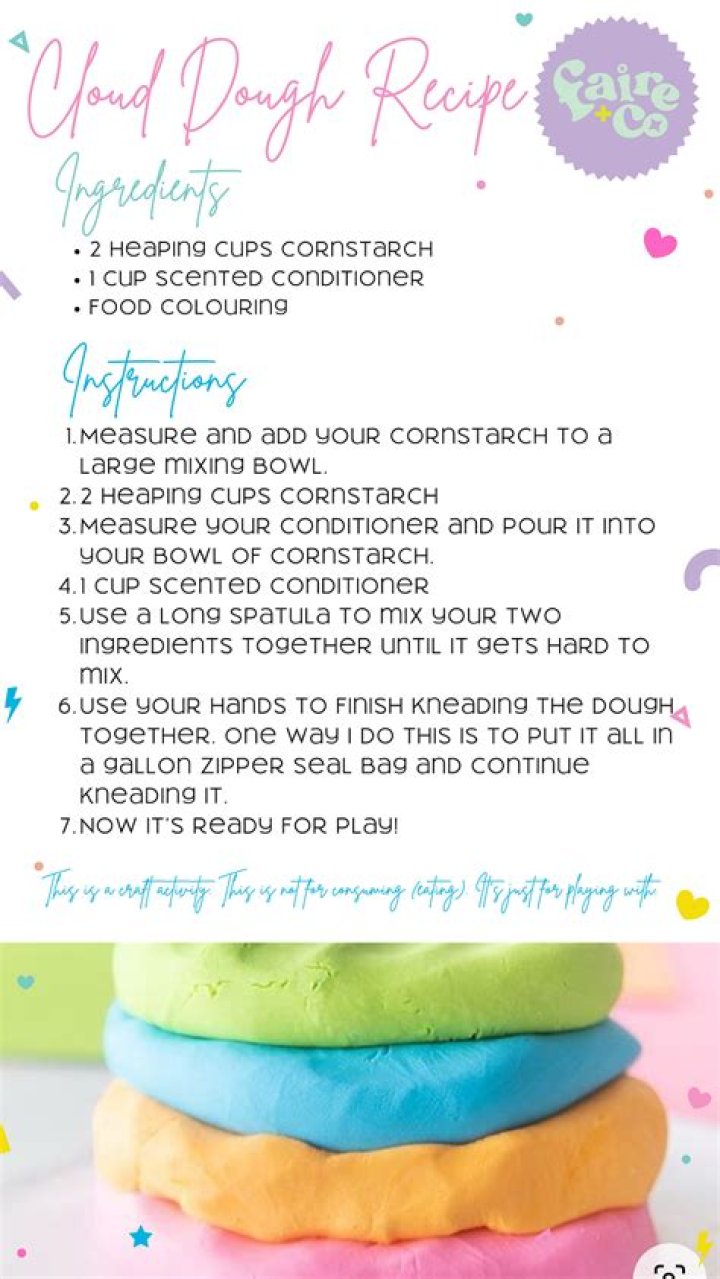 How do you make playdough with cornflour and conditioner?