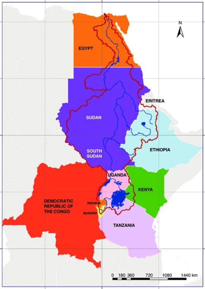 How does the Nile River flow south to north?