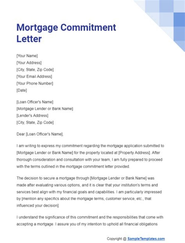 How long does a mortgage commitment letter take?