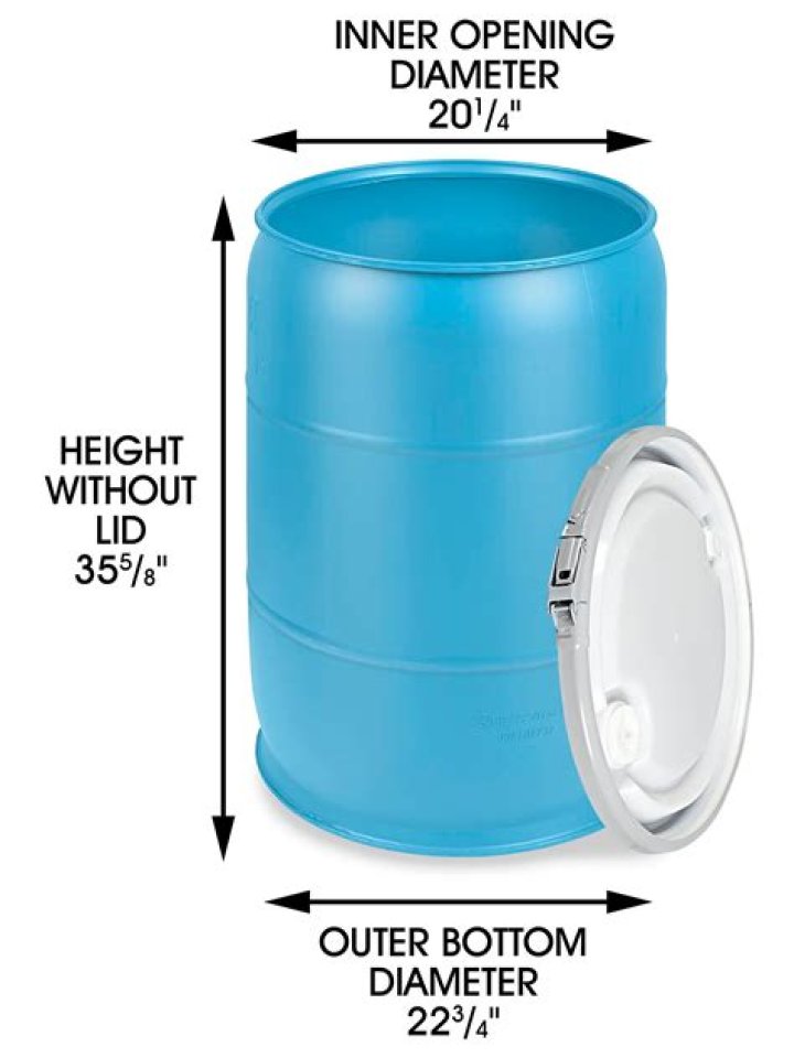 How much weight can a plastic 55 gallon drum support?