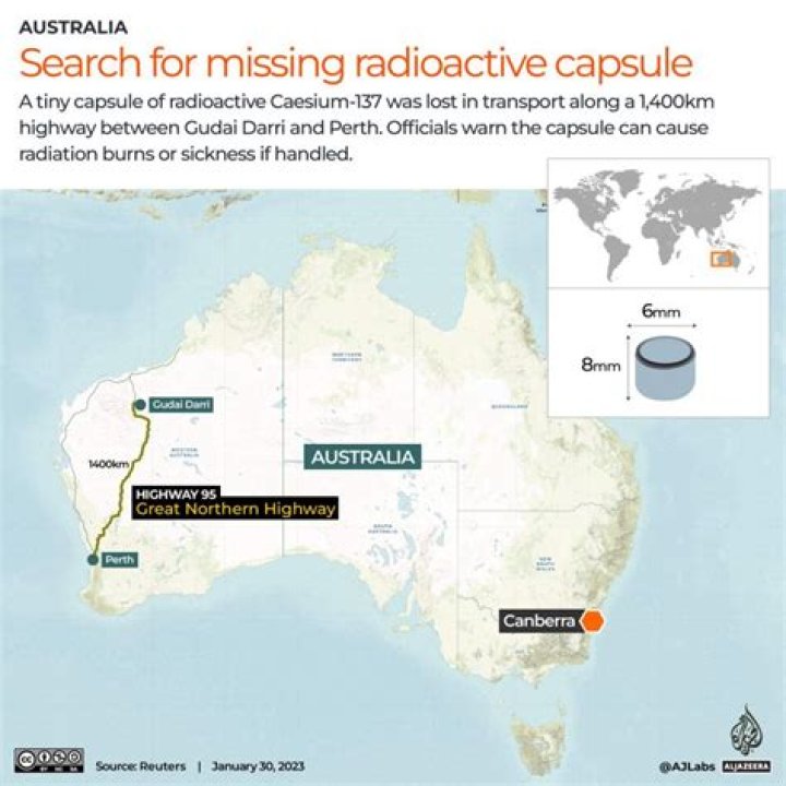 
How was the Australian radioactive capsule found? Cylinder found on road after 6-day hunt 