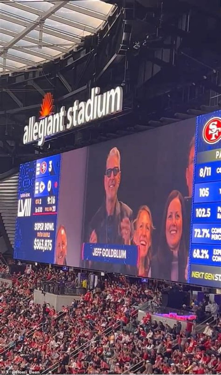 Jeff Goldblum on dancing on the Jumbotron at the Super Bowl: I was thrilled to be there