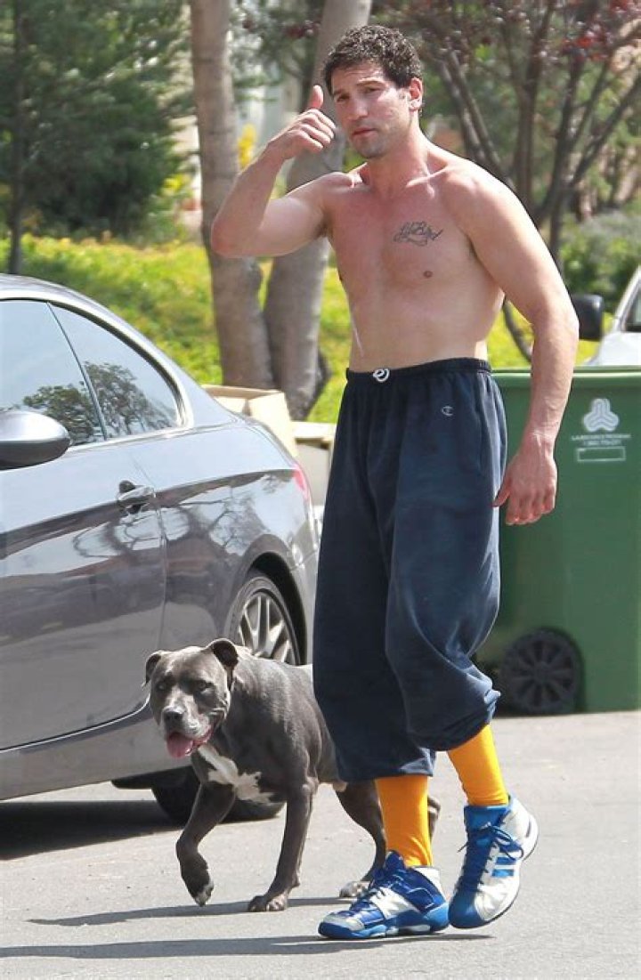 Jon Bernthal shirtless, shaved and with bright yellow socks: would you hit it?