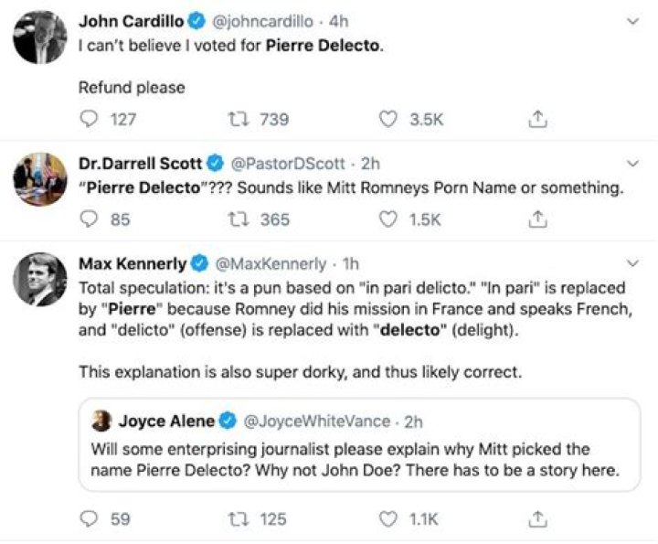 Mitt Romney used the baller alias ‘Pierre Delecto’ for his lurker Twitter account