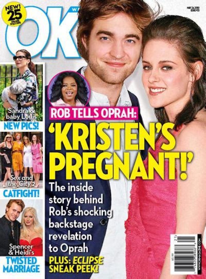 New cover of OK! Rob Pattinson tells Oprah: Kristen’s pregnant!