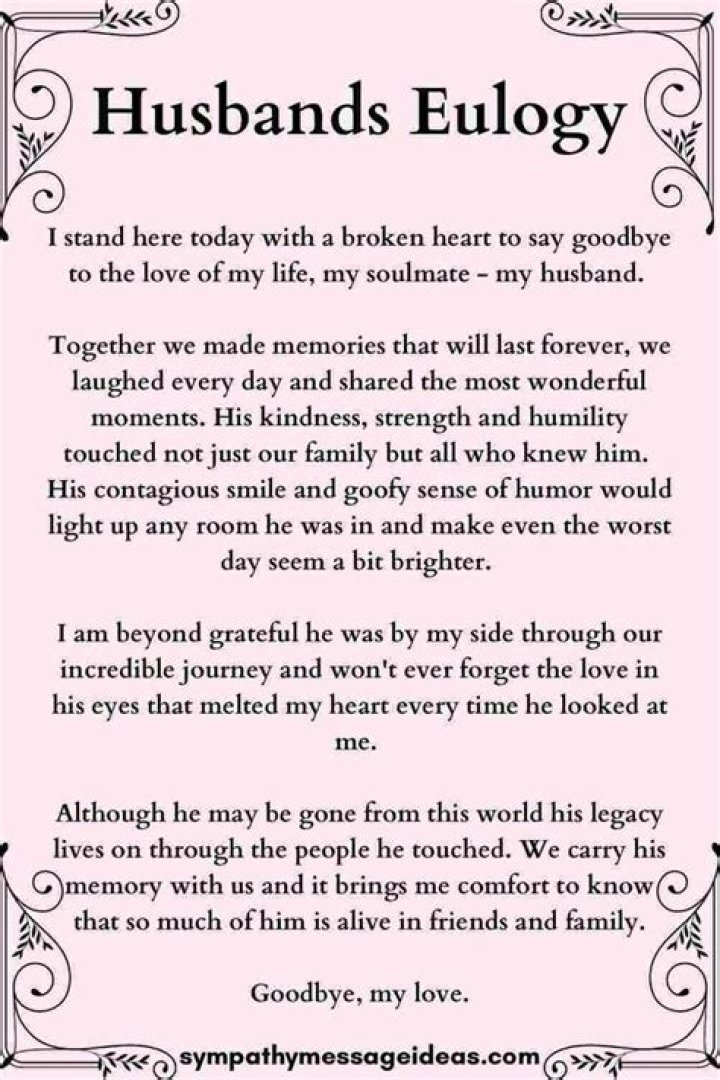 Tribute by Widow or Wife to Husband in Ghana: How to write & examples