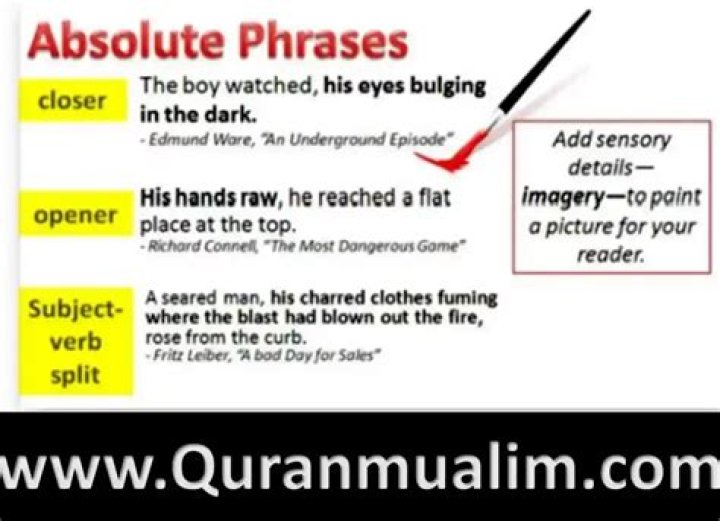 What is an example of an absolute phrase?