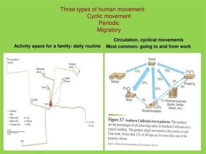 What is cyclic movement in human geography?
