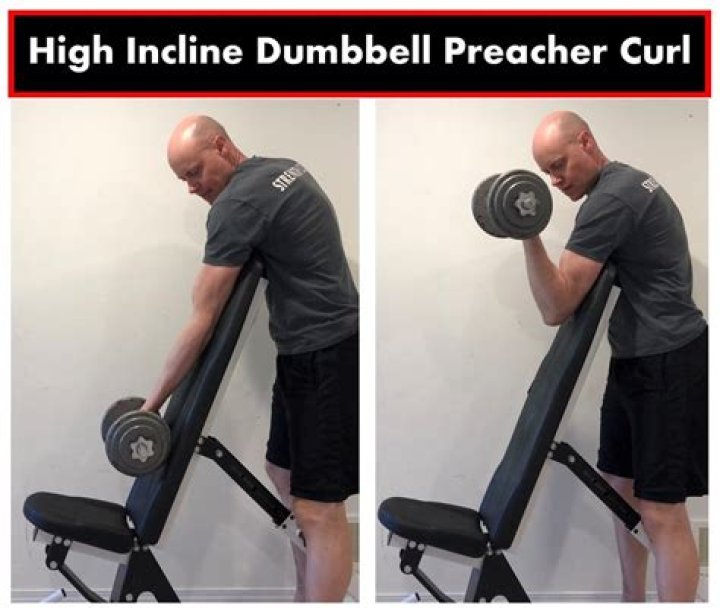 What is the angle of a preacher curl bench?