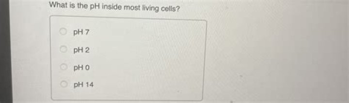 What is the pH inside most living cells?