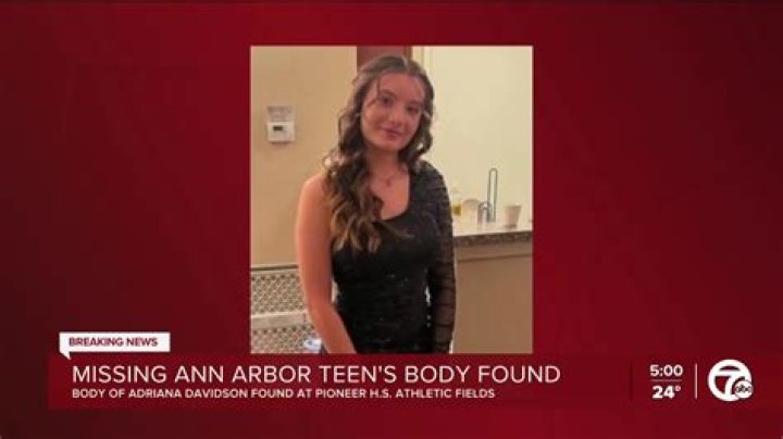 
Where was Adriana Davidson found? Ann Arbor teen’s body discovered after going missing for four days 
