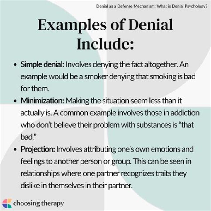 Which of the following is an example of denial of injury?